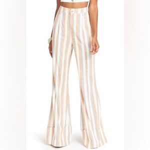Stripe flare trouser pants
